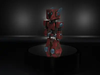 Red Robobot RR-01 - RIGGED 3D model