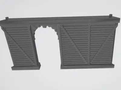 Wooden Wall Door Left 3D print model