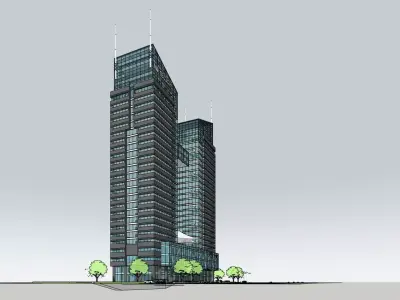 Commercial Architectural 3D Model Low-poly 3D model