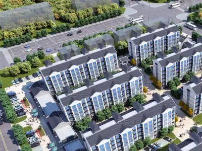 Modern Mid-Rise Residential Community 3D model