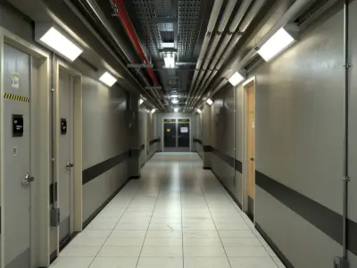 Industrial Hallway 3D model