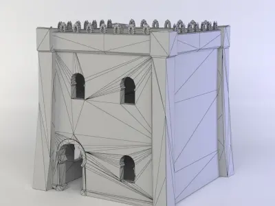 Building medieval tower Low-poly 3D model
