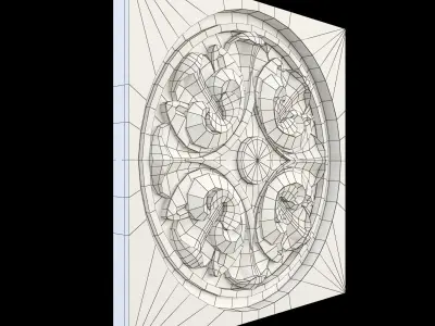 Rosette ceiling medallion with ornate design 3D print model