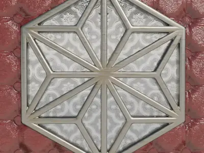 Luxurious double front doors 3D model