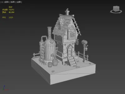 Stylish Tavern Low-poly 3D model