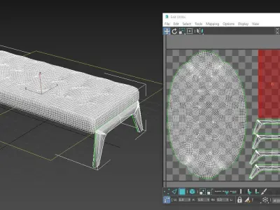 Game Ready Bench v1 Low-poly 3D model