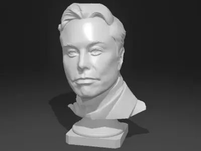 Elon Musk portrait sculture 3D print model