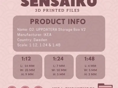 UPPDATERA Storage Box V2 for Mini Dollhouse - IKEA - 3D Print 3D print model