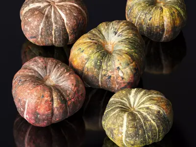 Pumpkin - 5 Models Low-poly 3D model