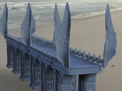 League of legends Inspired Angel wings bridges 1 3D 3D model