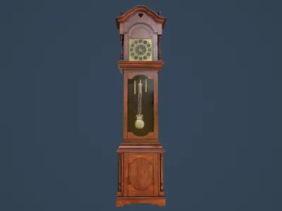 Rigged Grandfather Clock Low-poly 3D model