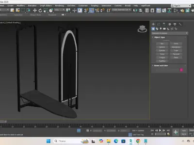 Ironing board mounted on the door 3D model