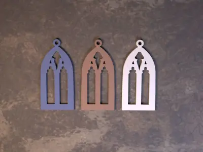 Gothic earring 3D print model