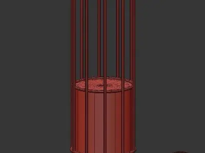 Yeffet floor lamp made of brass and marble 3D model