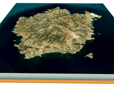 kimolos island 3d model terrain Low-poly 3D model