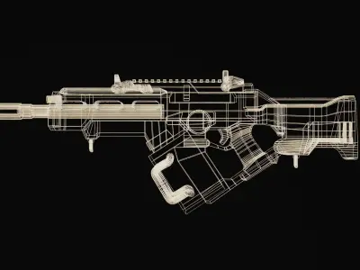 Rifle SciFi Game Ready - Oldrim Low-poly 3D model