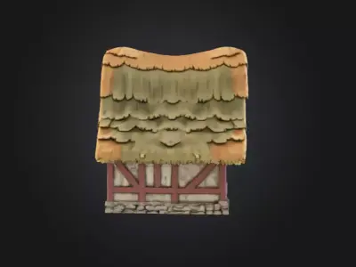 Rustic Medieval Cottage Low-poly 3D model