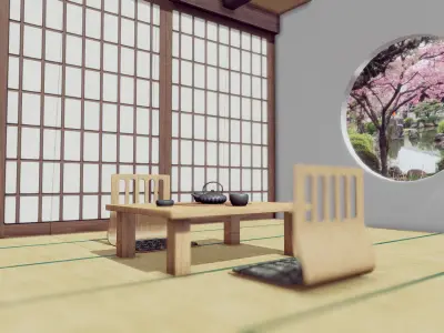 Japanese Room Low-poly 3D model