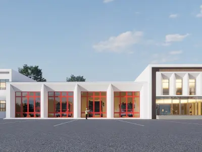 fire station realistic Low-poly 3D model