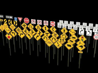Street Signs Collection 3D model