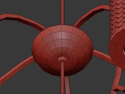 DENTON chandelier with three glass shades 3D model