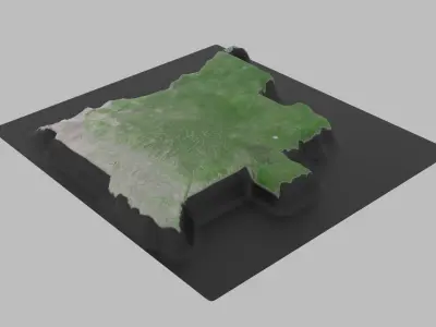 Angola Map Low-poly 3D model