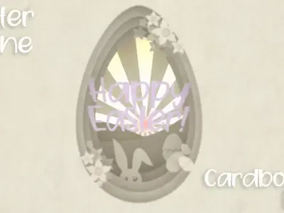 Easter Scene Cardboard Cutout Look 3D model