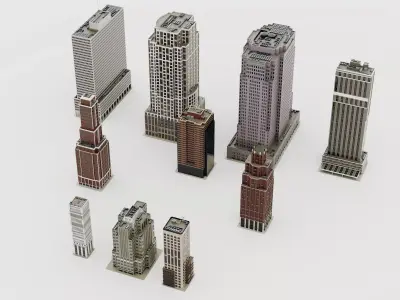 Skyscraper Collectors Package Low-poly 3D model