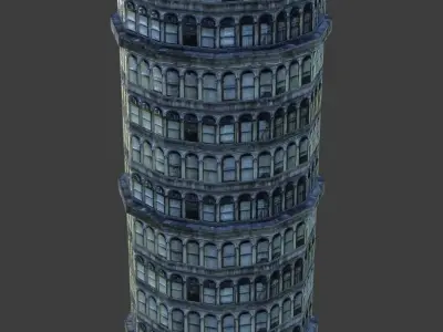 Building tall Low-poly 3D model