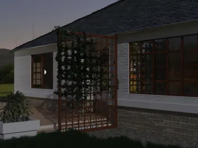 Model of a one story European cottage 3D model