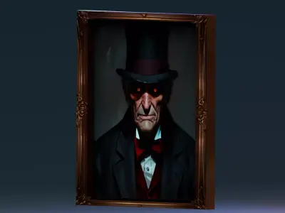 Stylized Halloween Props - Creepy Painting  Low-poly 3D model