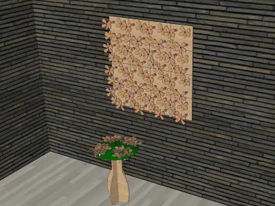 Interior Design 3D WALL TILES - FLOWER -  3D model