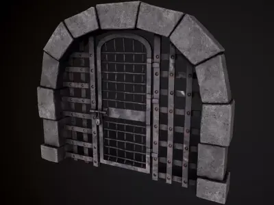 Dungeon Cell Door Gate Low-poly 3D model