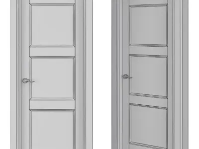 Interior Doors low poly 3d model Low-poly 3D model 3
