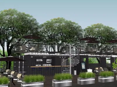 Modular Container Cafe Outdoor Coffee Shop Building 3D model