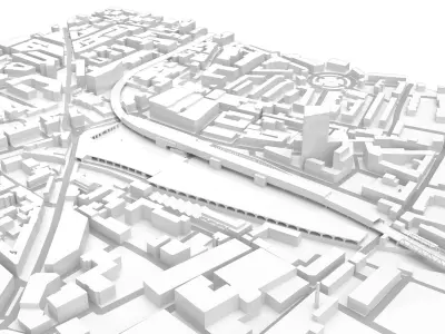 London - Shoreditch - Bishopsgate Goods Yard architecture model 3D model