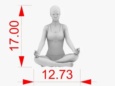 Woman meditating 3D print model