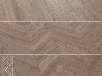 Boen Parquet Wood Floor Collection - 5 Layouts and 4 Colors- 4K  3D model