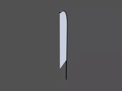 Customizable Feather Flag Low-poly 3D model