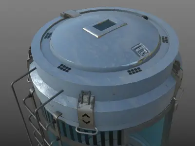 Sci-Fi container  Low-poly 3D model
