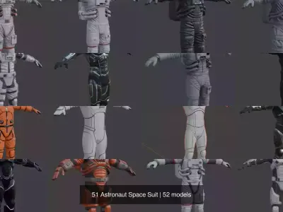 51 Astronaut Space Suit 3D Model Pack