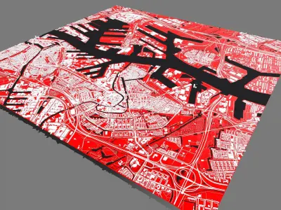 Cityscape Rotterdam Netherlands 3D model