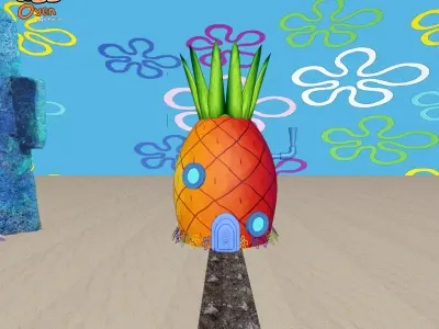 SpongeBob Pineapple House Complete with Inside 3D model