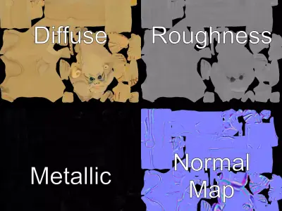 Alien Figure Character model pack Low-poly 3D model