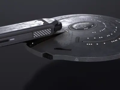 Destroyer spaceship Low-poly 3D model