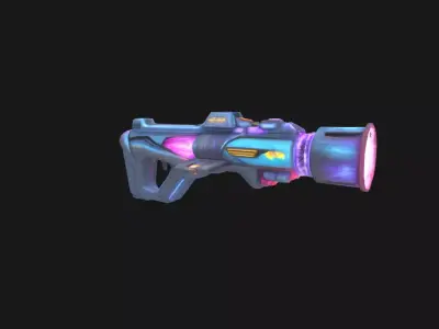 Nebula Vortex Plasma Cannon Futuristic Energy Weapon Low-poly 3D model