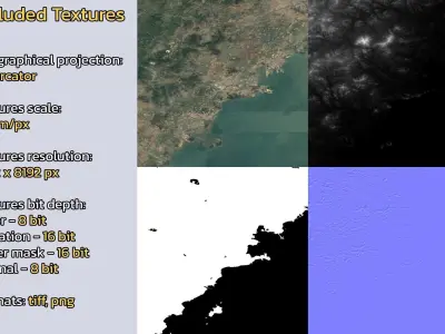 Lianshan China City Landscape 3D Model 3D model