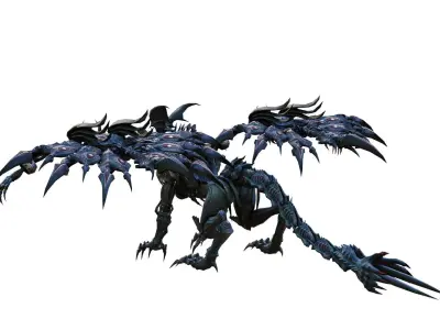 Mechanical Dragon Monster Low-poly 3D model