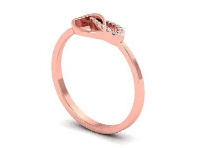 Solitaire Wedding Engagement Women Light Weight Rings 3D print model 5