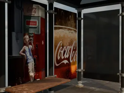 coca cola bus station 3D model
